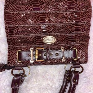 D&G Red Shoulder Bag with Textured Surface and Gold Hardware